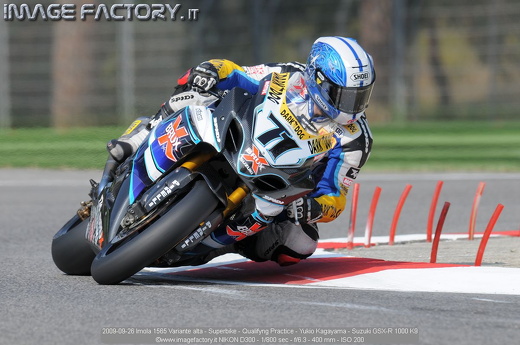 2009-09-26 Imola 1565 Variante alta - Superbike - Qualifyng Practice - Yukio Kagayama - Suzuki GSX-R 1000 K9